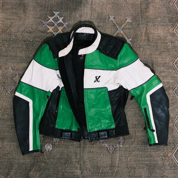 Vintage Oversized Moto Jacket – Green - Picture 4 of 5